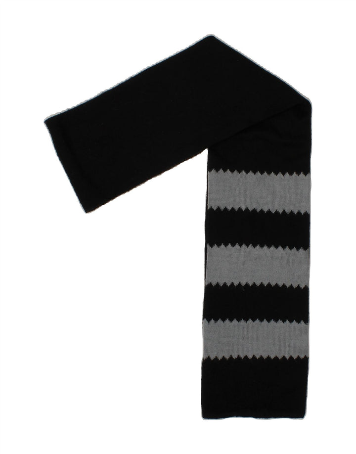 ADIDAS Boys Rectangle Scarf One Size L65 Black Striped Acrylic Classic Vintage Adidas and Second-Hand Adidas from Messina Hembry 
