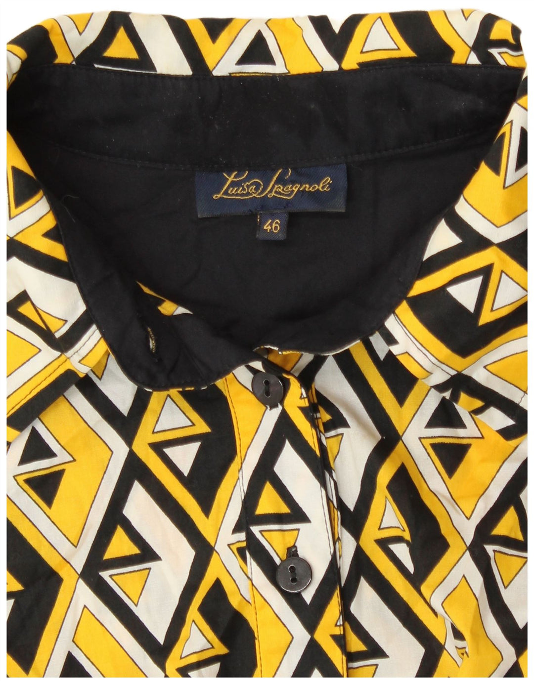 Damska sukienka o linii A Luisa Spagnoli IT 46, duża, żółta, geometryczna
