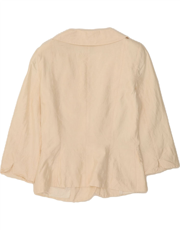 LUISA SPAGNOLI Womens 3/4 Sleeve 3 Button Blazer Jacket IT 42 Medium Beige Vintage Luisa Spagnoli and Second-Hand Luisa Spagnoli from Messina Hembry 