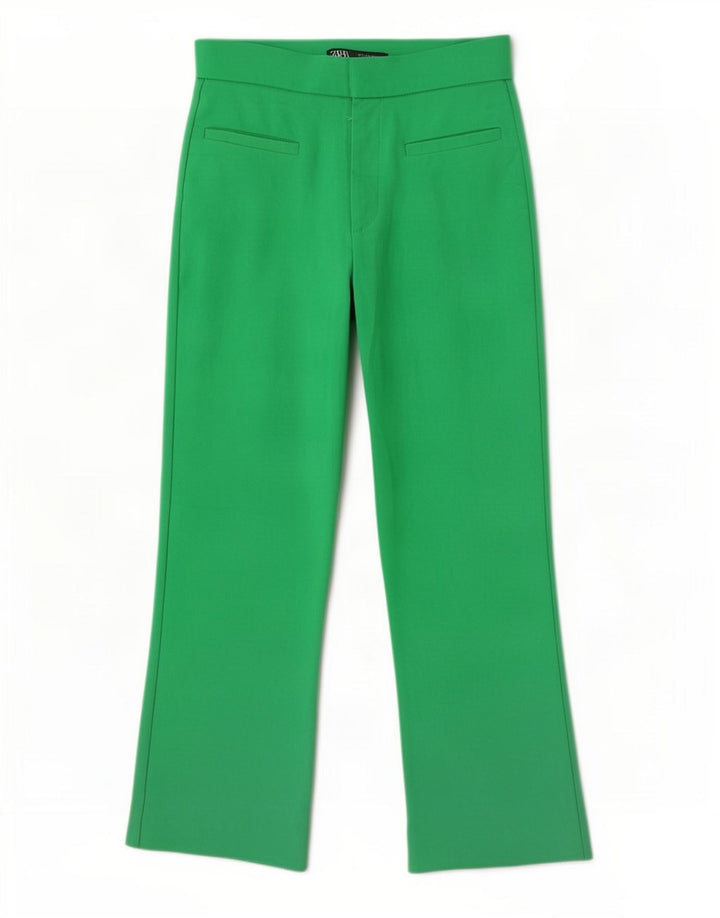 Spodnie damskie Zara Capri małe W26 L22 zielone
