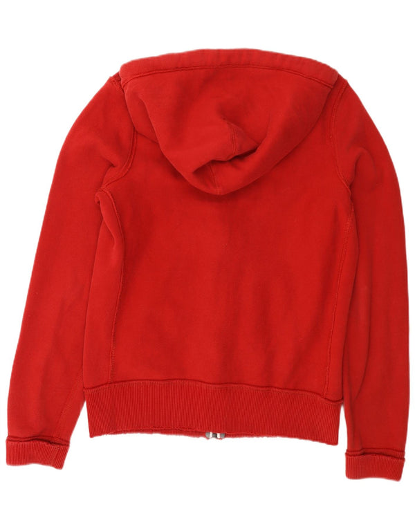 Męski sweter z kapturem i zamkiem błyskawicznym Abercrombie & Fitch, średnioczerwony, bawełniany