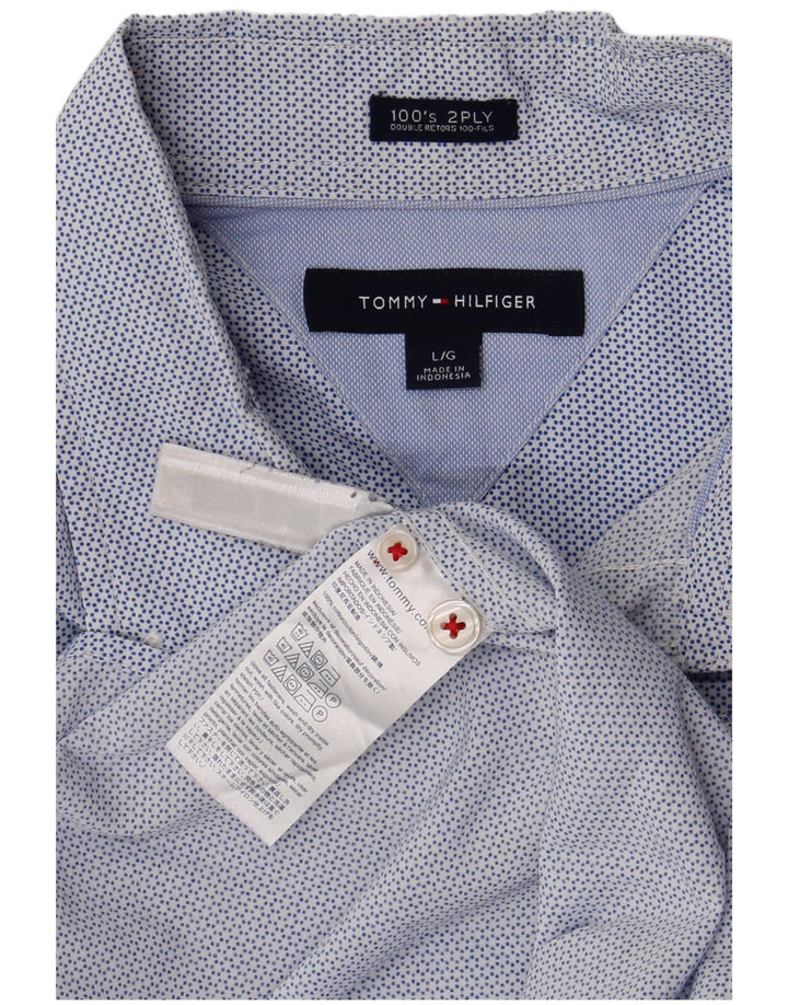 Koszula męska Tommy Hilfiger, duża, niebieska, bawełniana w cętki