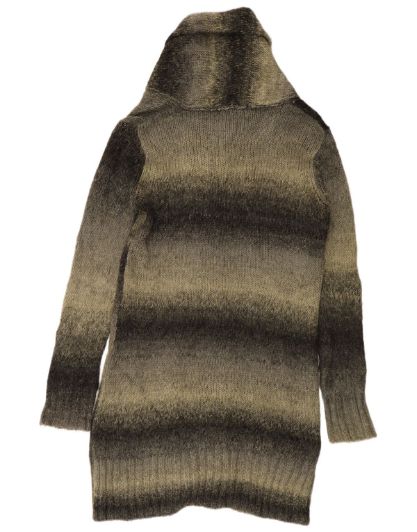 Damski sweter o przedłużonym fasonie Zara UK 14 Średni szary akryl w paski