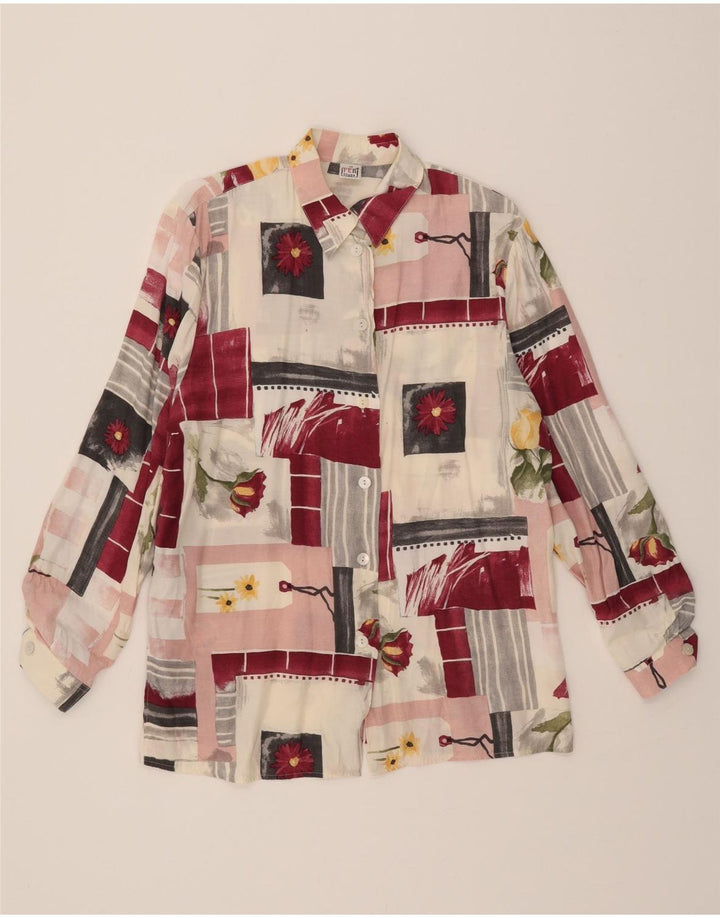 VINTAGE Womens Longline Shirt EU 38 Medium Multicoloured Patchwork Vintage Vintage and Second-Hand Vintage from Messina Hembry 