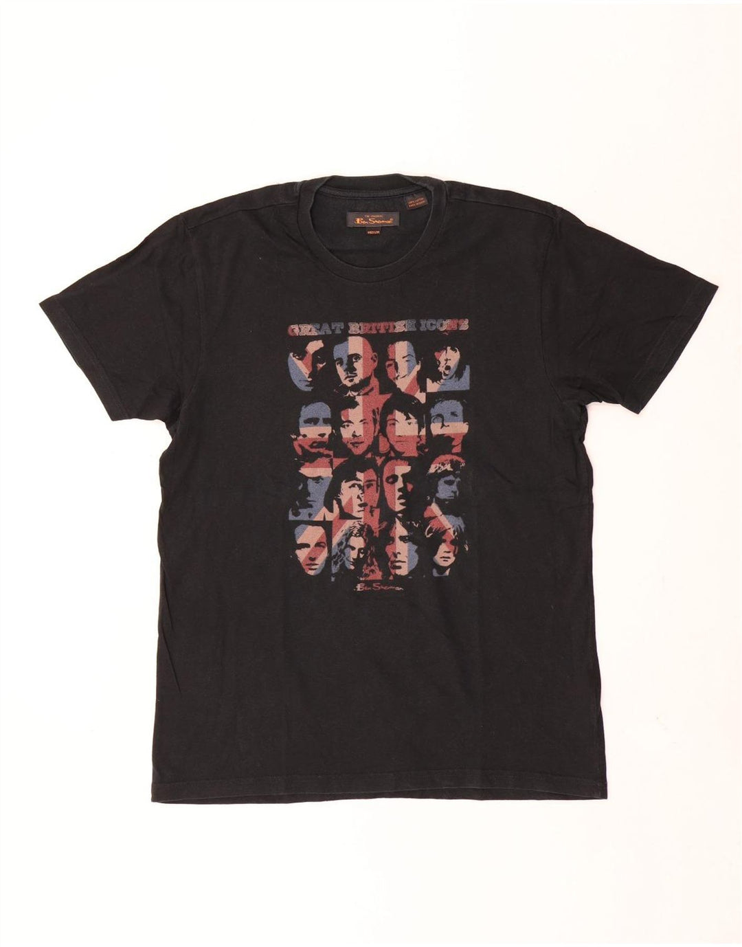 Męska koszulka z grafiką Ben Sherman, średnia, czarna bawełna