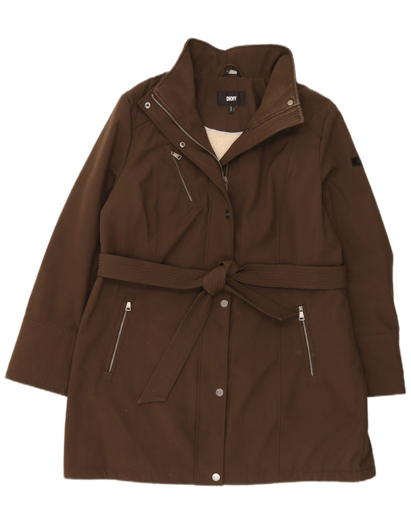 Damski płaszcz Dkny Sherpa UK 18 XL, brązowy poliester