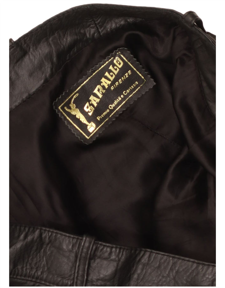 Vintage męskie skórzane spodnie Moto Racer W38 L26 czarne