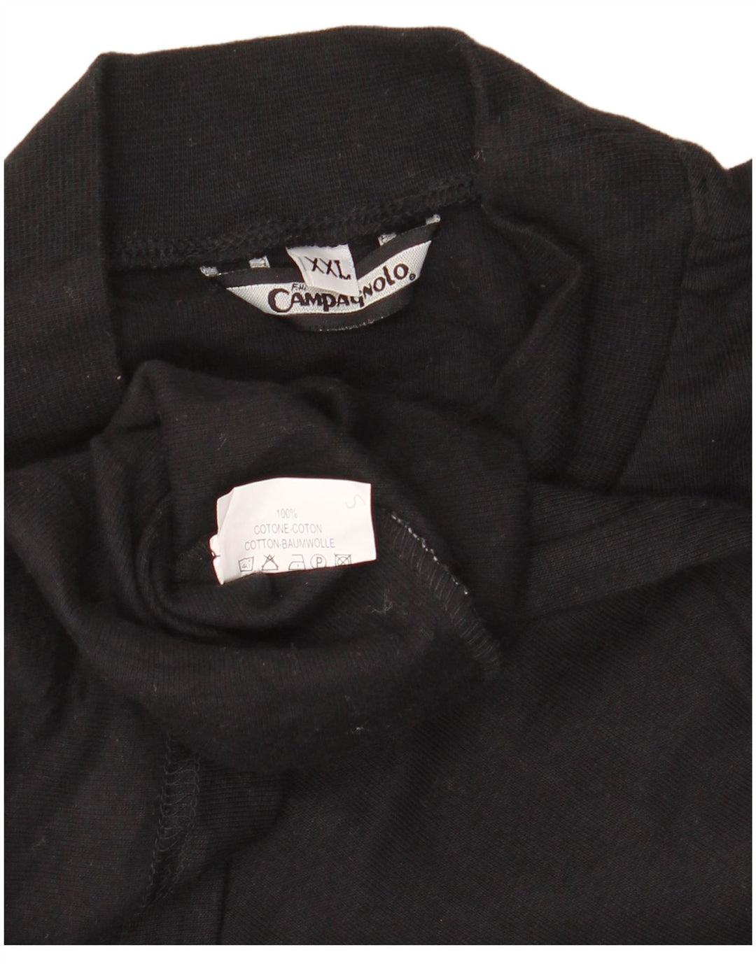 Top męski F.LLI CAMPAGNOLO z długim rękawem, 2XL, czarny, bawełniany