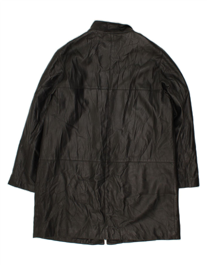 ELEKTA Womens Leather Coat UK 19 XL Black Leather Vintage Elekta and Second-Hand Elekta from Messina Hembry 