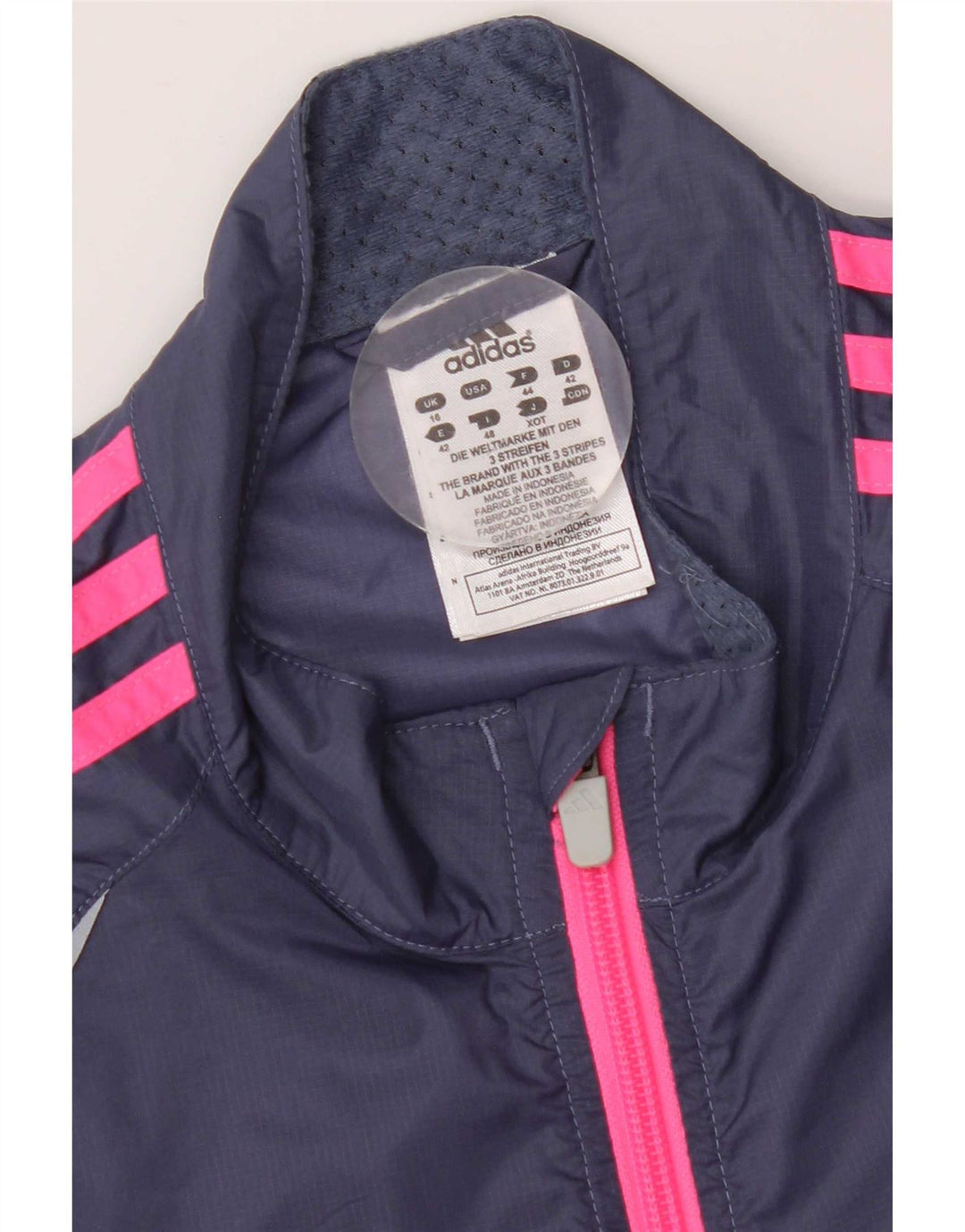 Damska bluza dresowa Adidas UK 16, duża, granatowa, nylonowa
