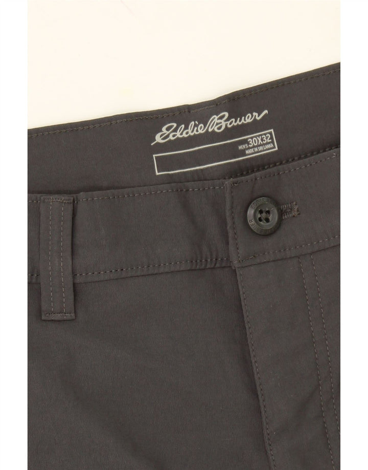 EDDIE BAUER Mens Straight Chino Trousers W30 L32 Grey Nylon Vintage Eddie Bauer and Second-Hand Eddie Bauer from Messina Hembry 
