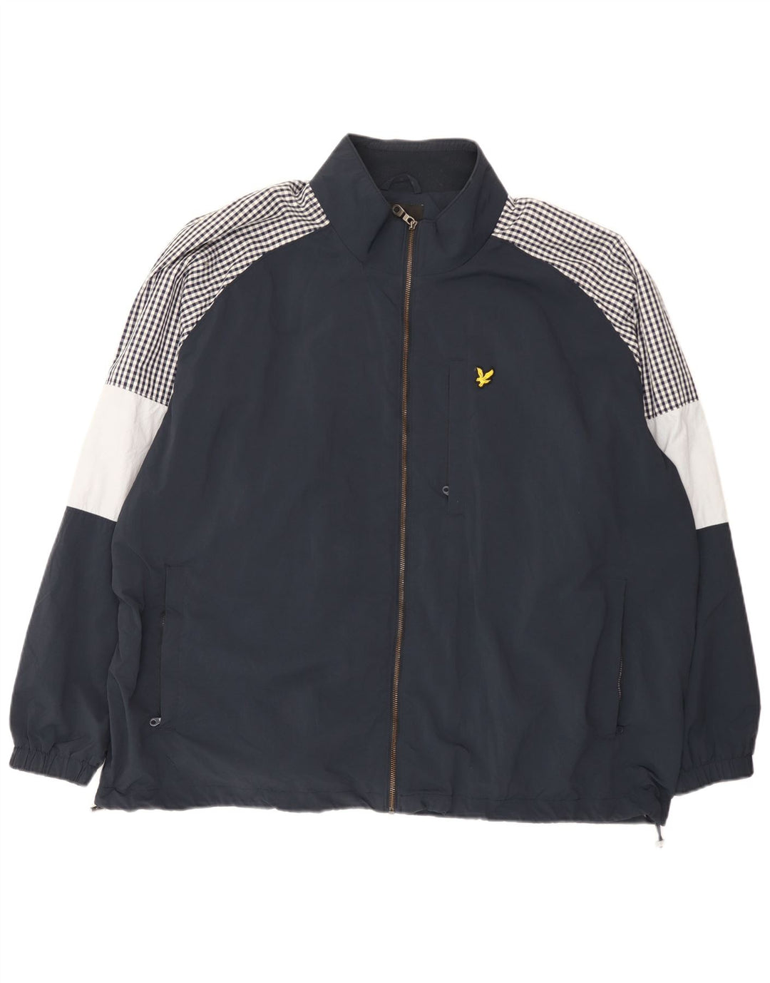Męska kurtka przeciwdeszczowa Lyle & Scott UK 46 3XL Granatowy Nylon z blokami kolorów