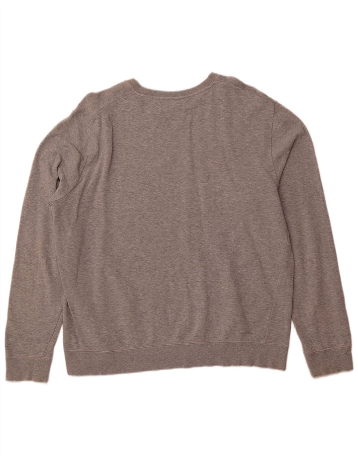 COS Męski sweter bluzowy, duży, szary, bawełniany