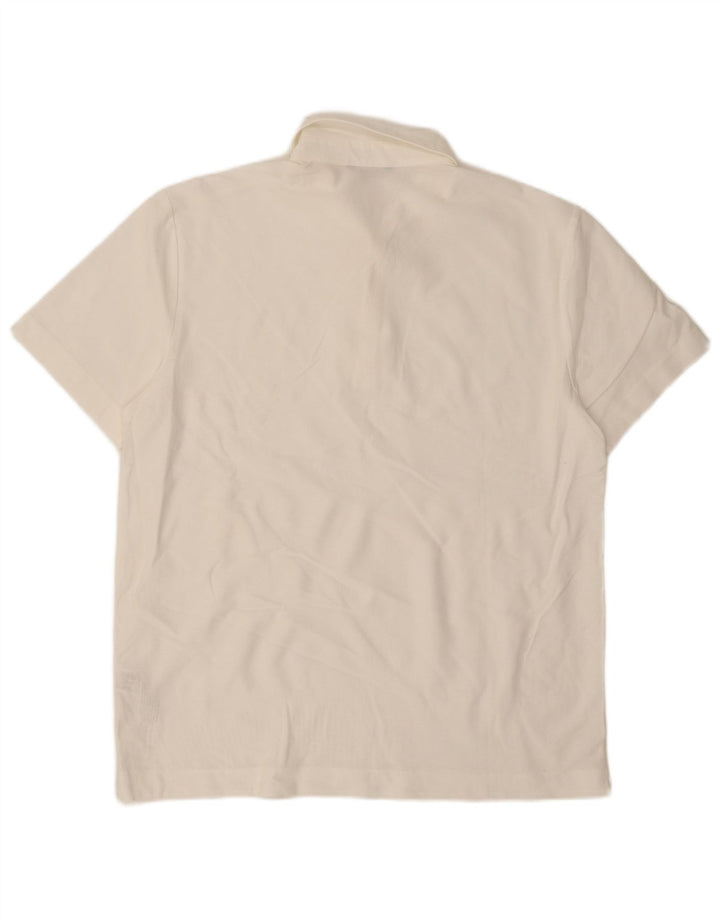 Męska koszulka polo Massimo Dutti, duża, biała, bawełniana