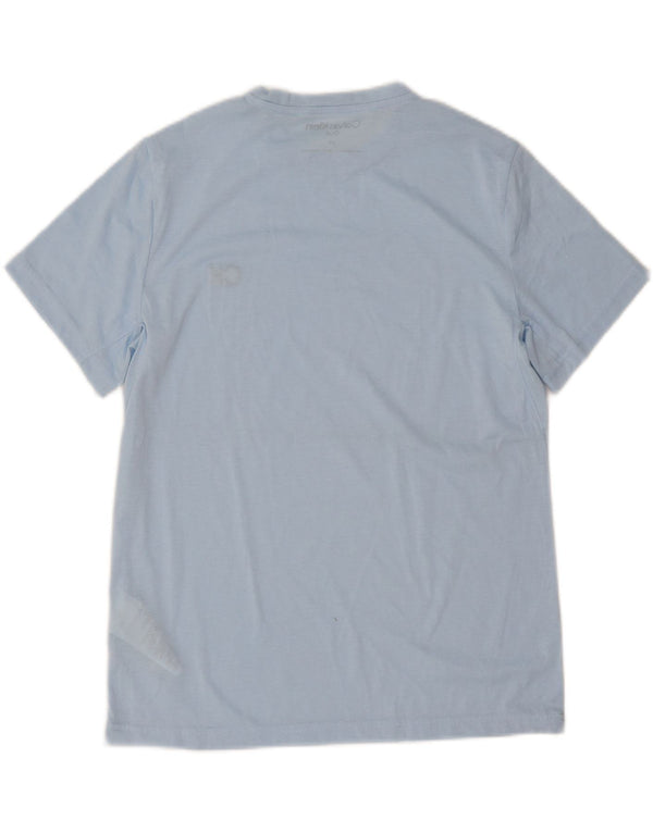 T-shirt męski Calvin Klein, mały, niebieski, poliestrowy