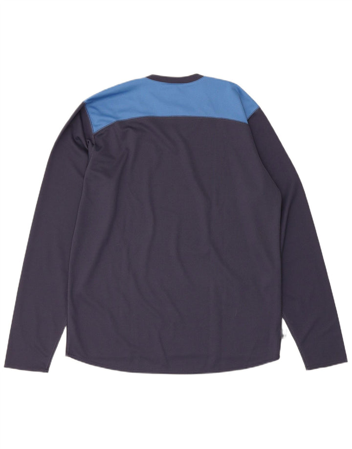 Adidas Męskie Climalite Graphic Top z długim rękawem, średni granatowy, blok kolorów