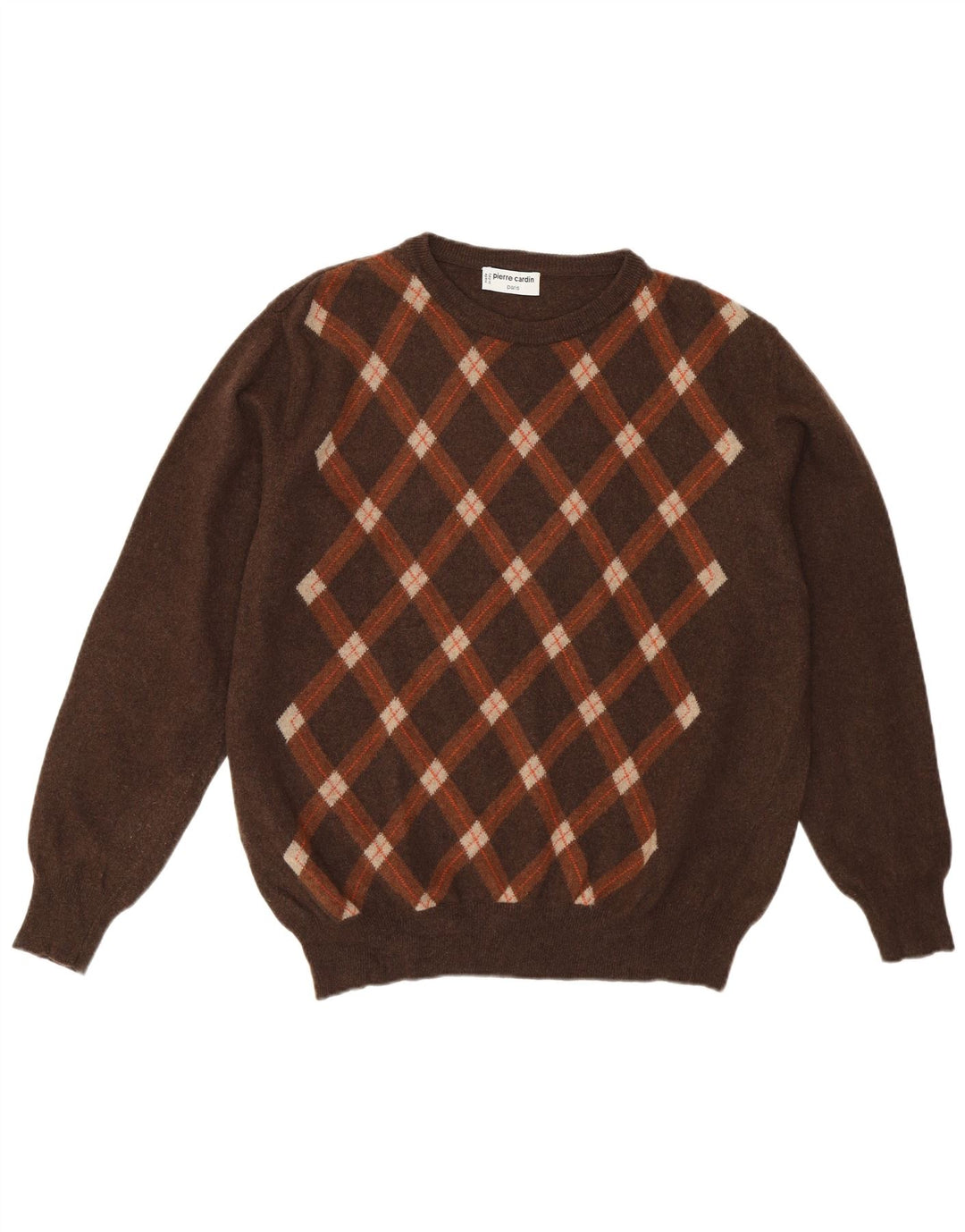 Sweter męski Pierre Cardin z dekoltem w łódkę IT 56 2XL brązowy Argyle/Diament