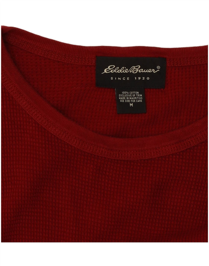 Męski top z długim rękawem Eddie Bauer, średnio czerwony, bawełniany