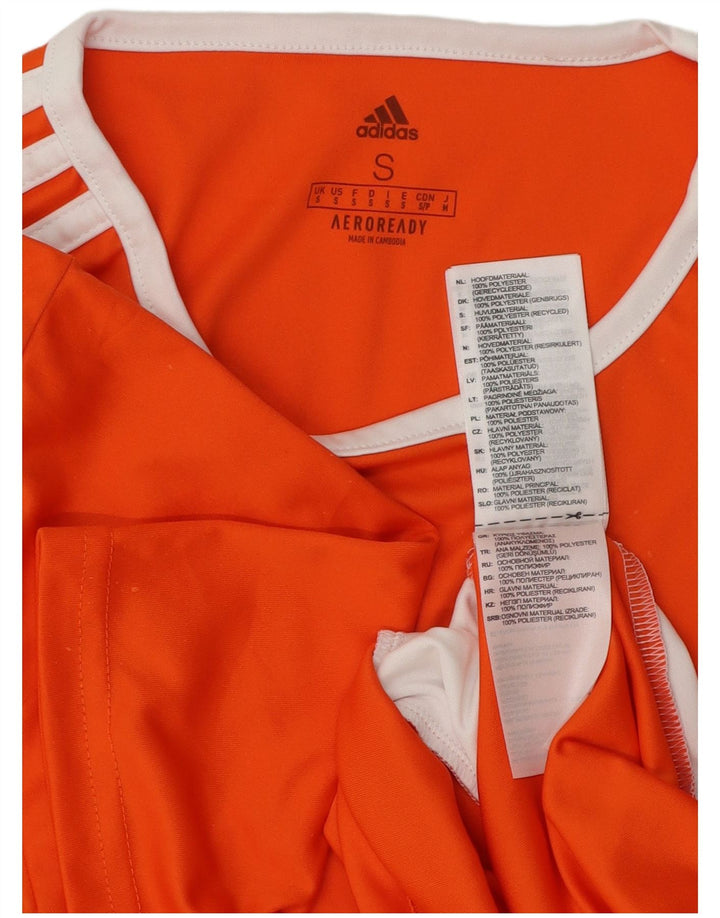 Męska koszulka Adidas Aeroready Top, mała, pomarańczowa, poliestrowa z blokami kolorów