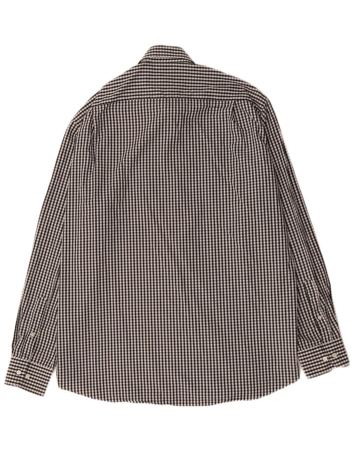 Koszula męska Hugo Boss, rozmiar 43 17 XL, czarna bawełniana kratka