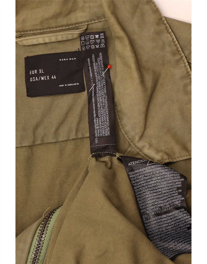 Męska kurtka bomberka Zara UK 42 XL, zielona bawełna