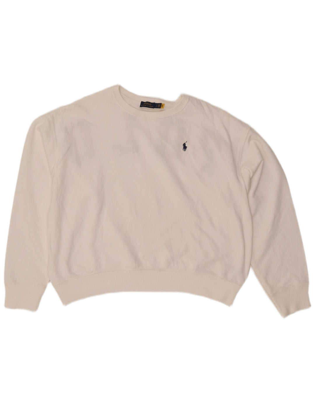 POLO RALPH LAUREN Damska bluza typu Crop Bluza UK 16, duża, biała