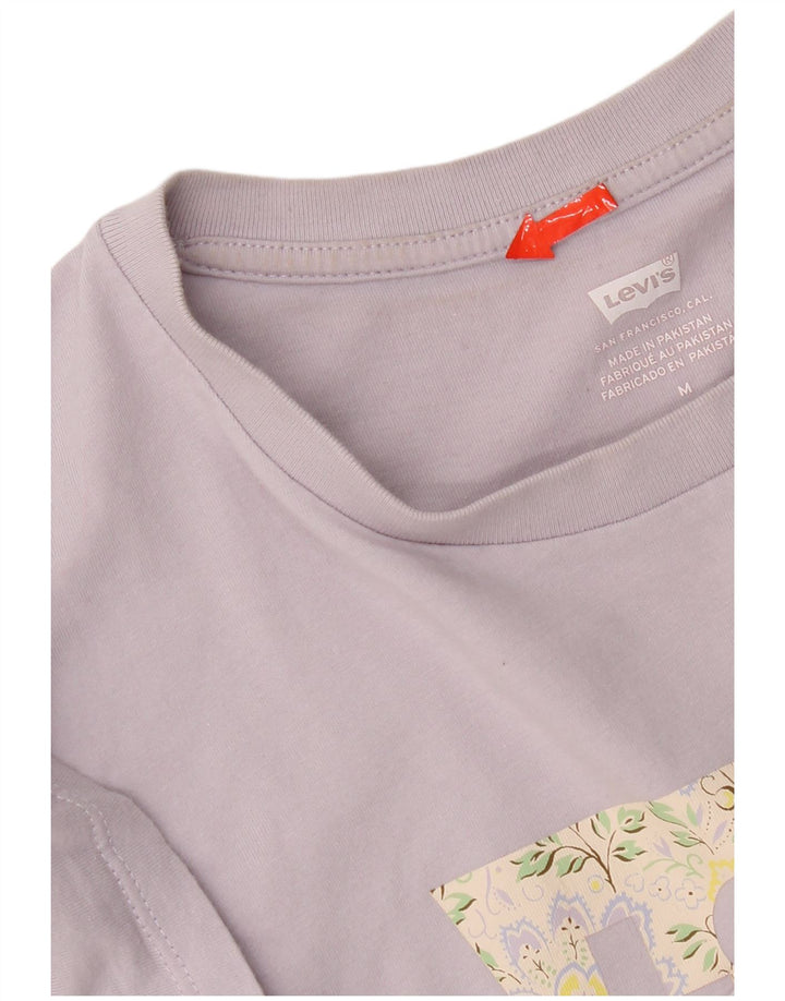 Damska koszulka z grafiką Levi's Top UK 12, średnia fioletowa bawełna