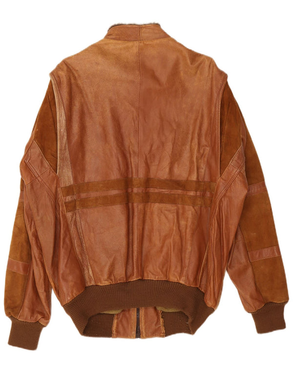 Vintage męska skórzana kurtka wojskowa bomber UK 42 XL w kolorze brązowym