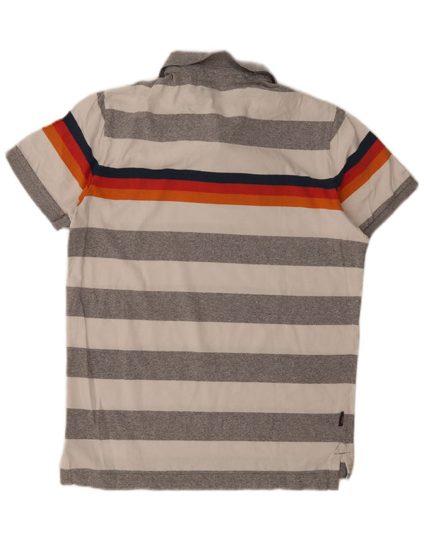 Męska koszulka polo Superdry, duża, szara, bawełniana w paski