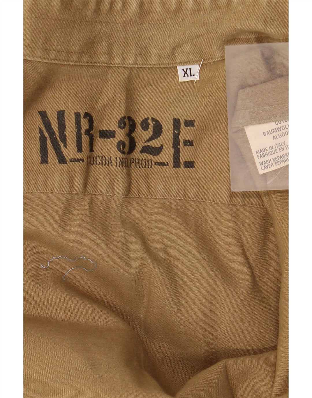 Męska koszula wojskowa bez rękawów w stylu vintage XL, bawełniana w kolorze khaki