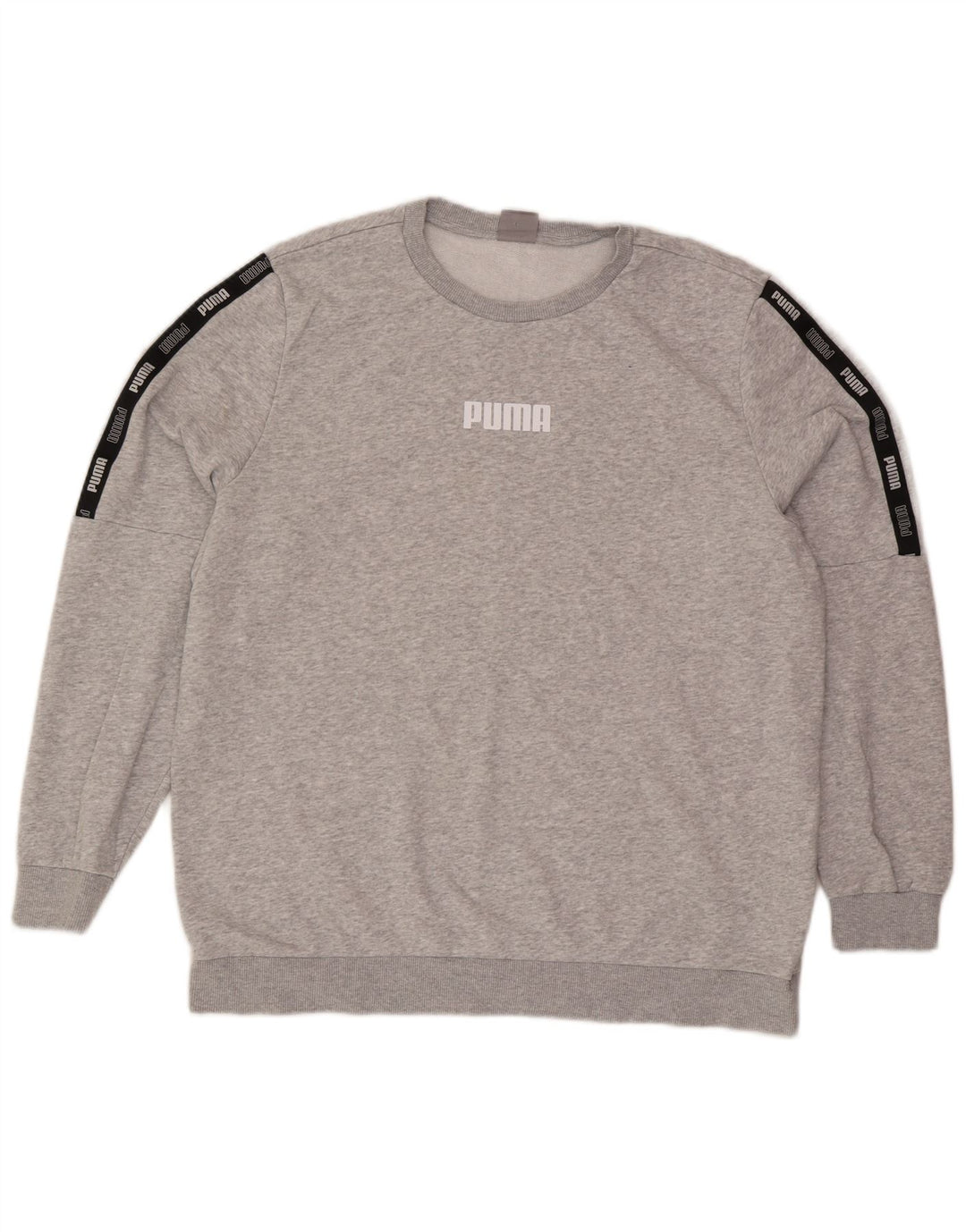Męska bluza Puma z grafiką, sweter XL, szara, bawełniana z blokami kolorów