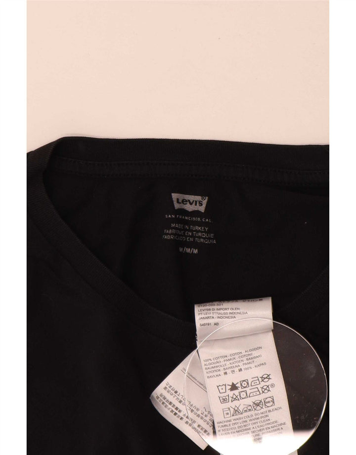 Męska koszulka z grafiką Levi's Top, średnia czarna bawełna