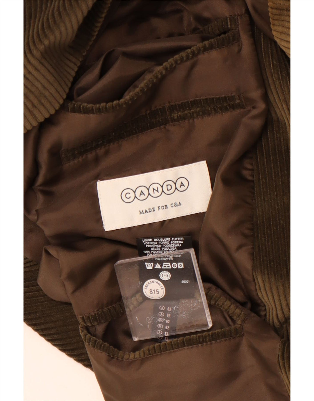 Canda Męska sztruksowa marynarka zapinana na 3 guziki UK 58 4XL Zielona bawełna