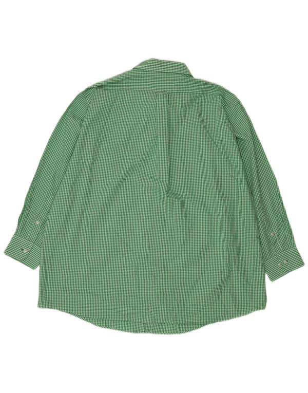 IZOD Męska koszula o regularnym kroju, duża, rozmiar 18 1/2 2XL, zielona bawełniana kratka