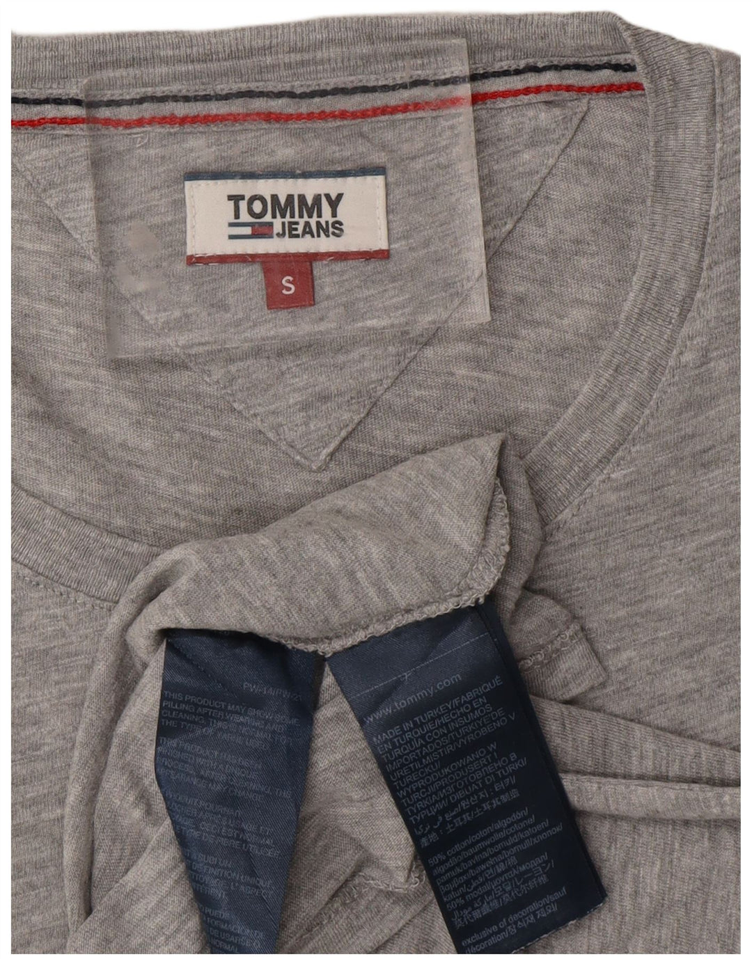 Damska koszulka oversize TOMMY HILFIGER z grafiką Top UK 10 Small Grey