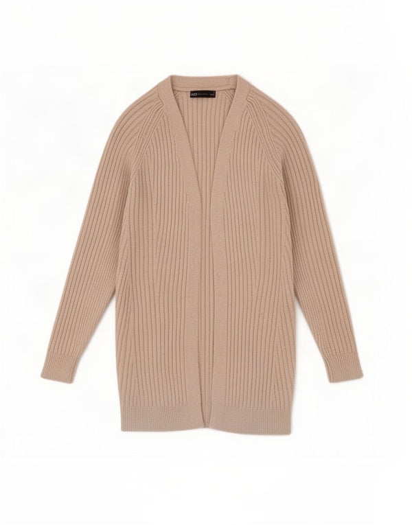 Marks & Spencer Damski sweter rozpinany UK 10, mały, beżowy poliester
