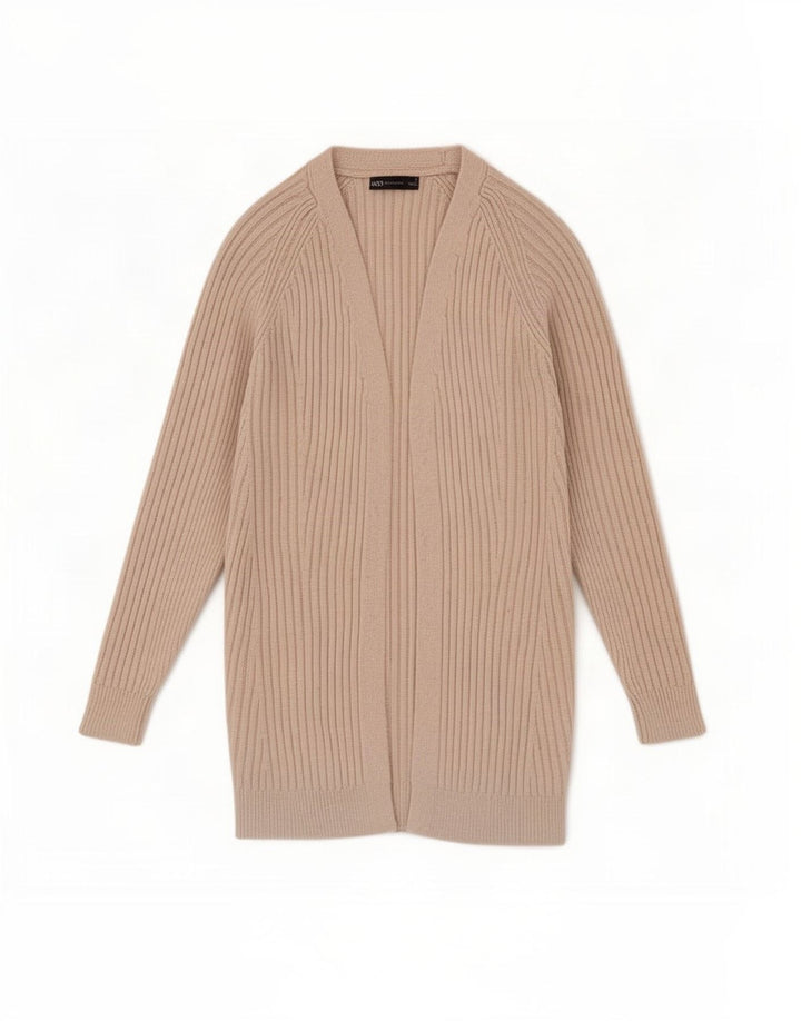 Marks & Spencer Damski sweter rozpinany UK 10, mały, beżowy poliester