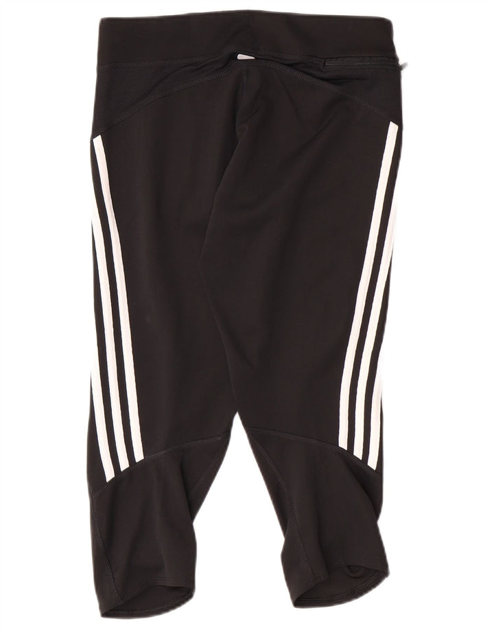 Damskie legginsy ADIDAS Climalite Capri UK 12, średni czarny poliester