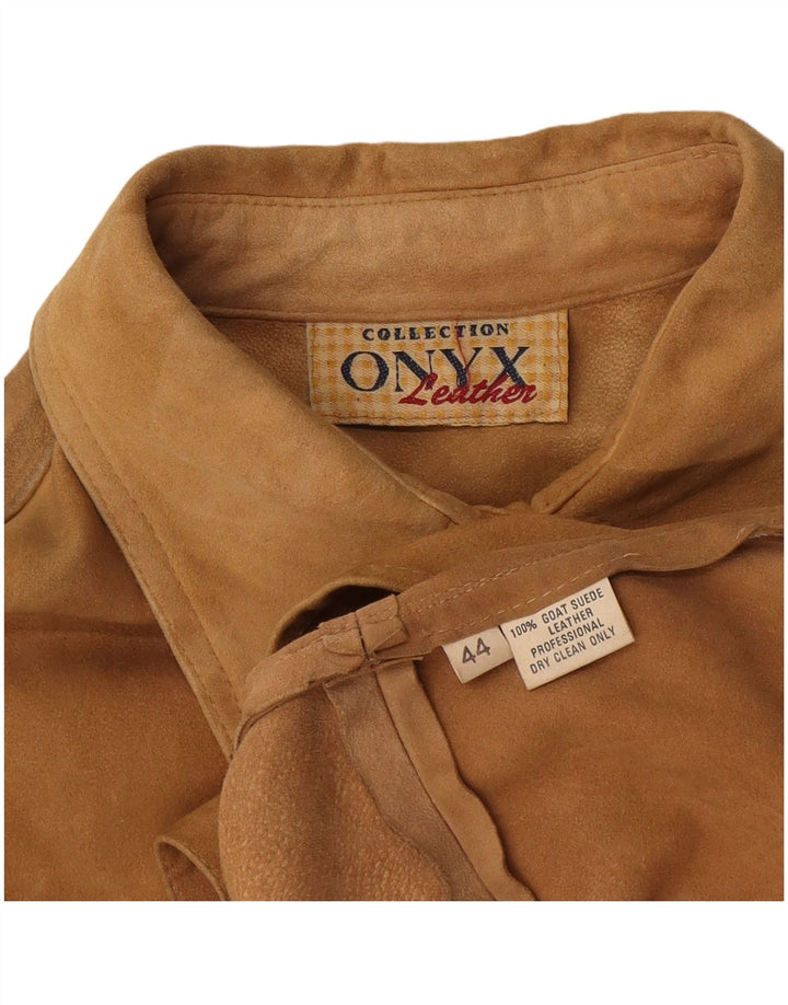 Zamszowa koszula damska Onyx EU 44 XL, brązowa skóra