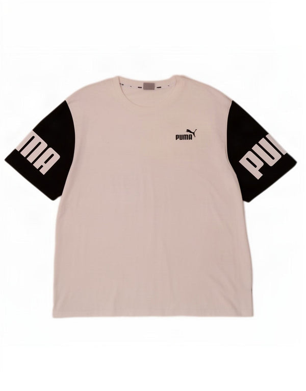 Męska koszulka z grafiką Puma Top 2XL w kolorze białym z blokami kolorów
