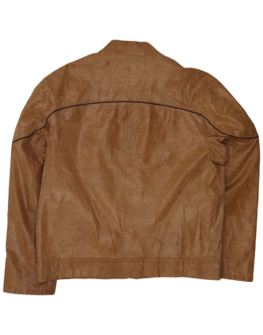 Vintage męska kurtka skórzana IT 54 2XL beżowa skóra