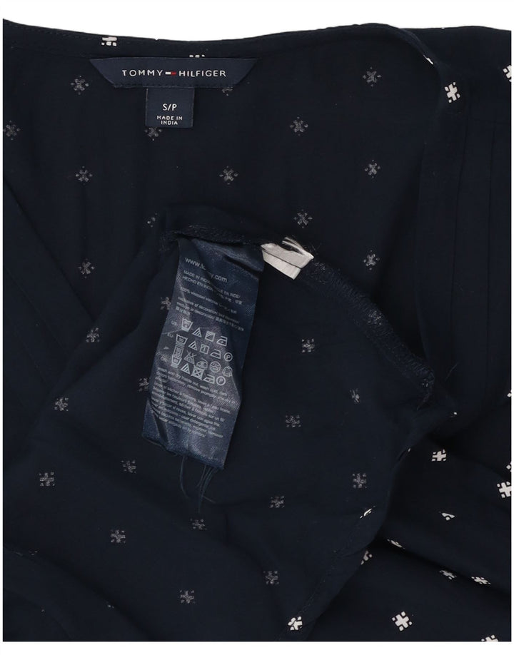 Damska bluzka Tommy Hilfiger z abstrakcyjnym wzorem Top UK 10, mała, granatowa