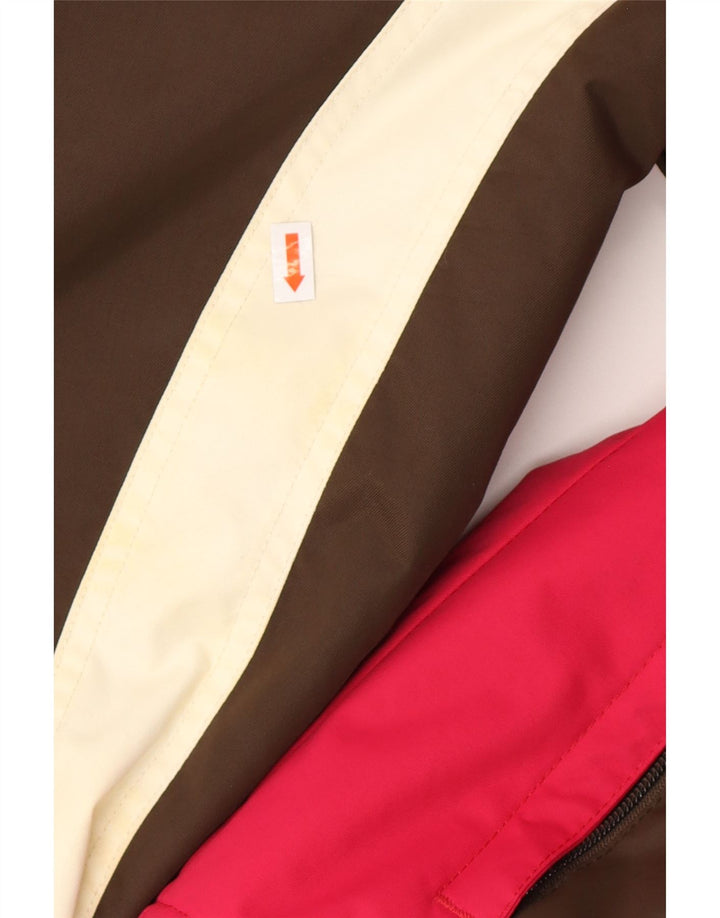 Damska, obszerna kurtka przeciwdeszczowa z kapturem ANIMAL UK 10 w małych brązowych blokach kolorów