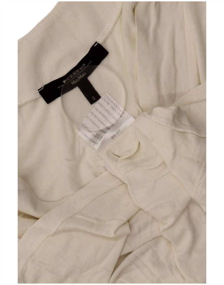 Damska bluzka weekendowa Max Mara z krótkim rękawem Top UK 10 Small White