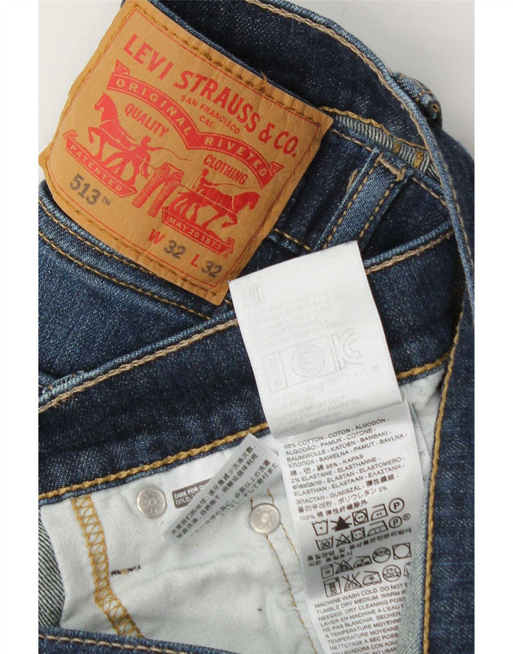 Męskie jeansy Levi's 513 Straight W32 L32 Niebieskie bawełniane