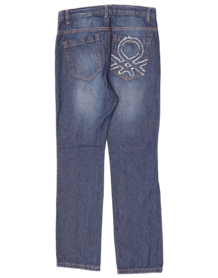 Damskie jeansy Benetton Graphic Straight W26 L26 Niebieskie