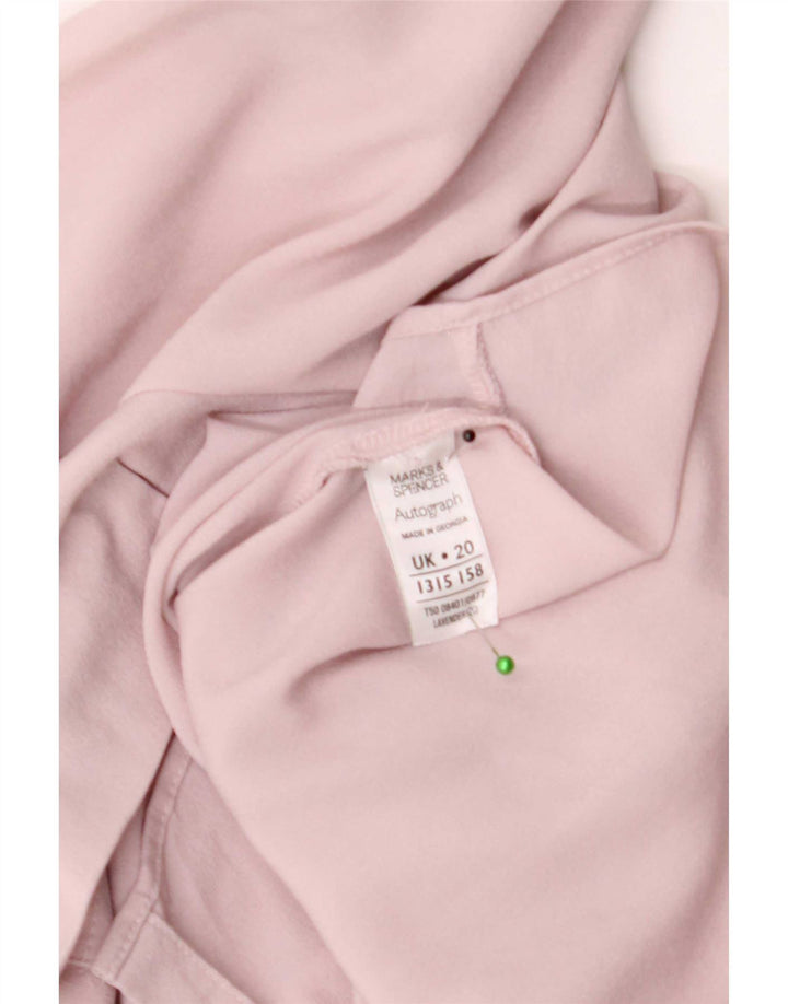 Damska bluzka koszulowa Marks & Spencer UK 20 2XL Różowa Poliester