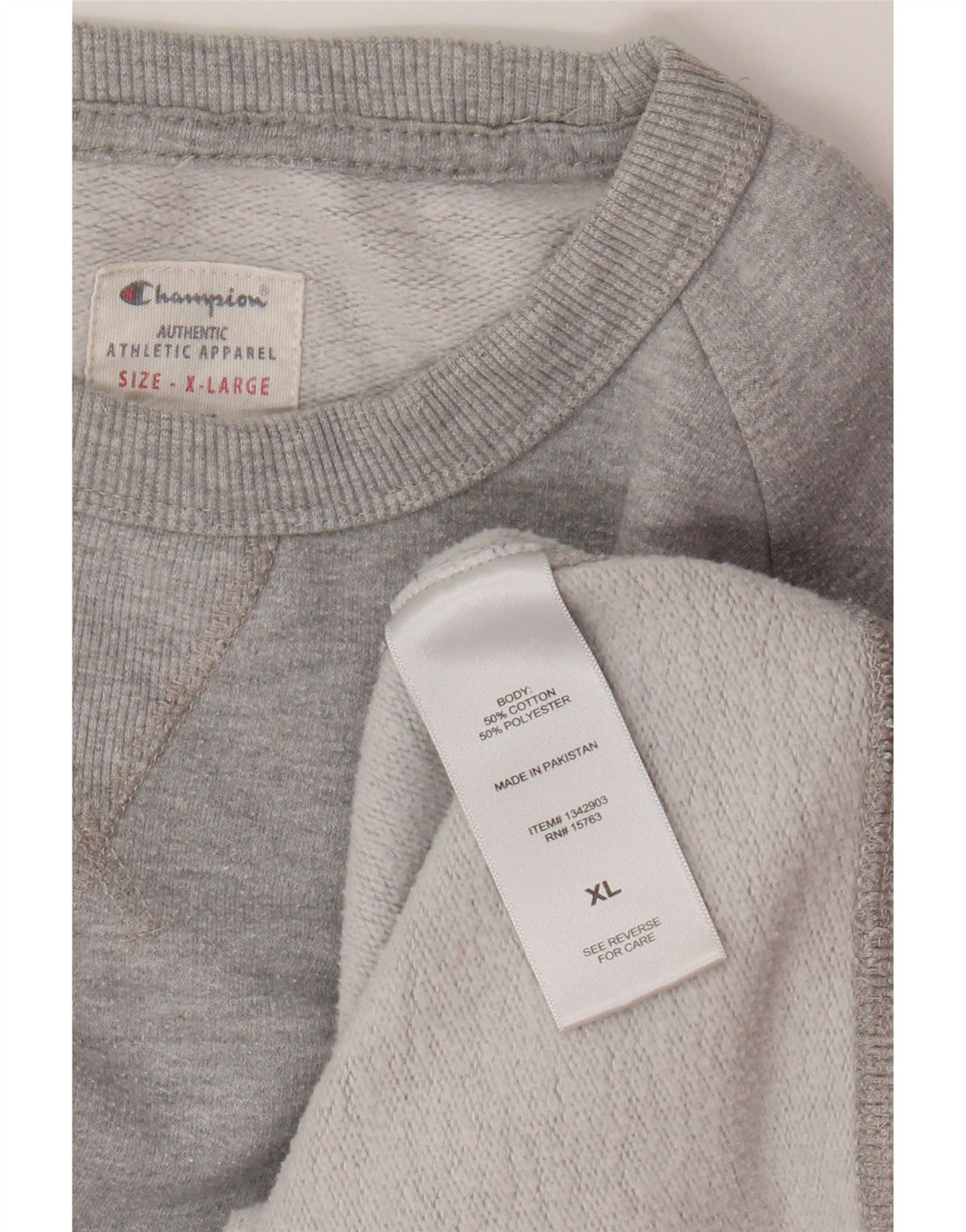 Męski sweter z grafiką Champion XL, szary, bawełniany