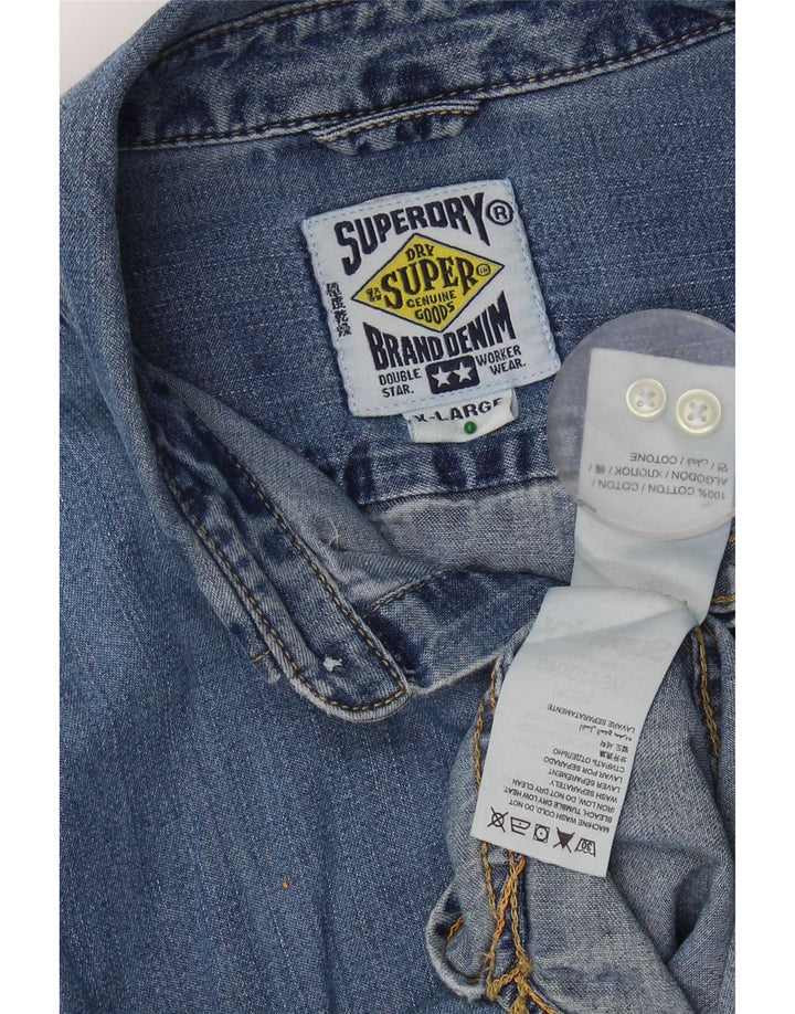 Męska koszula dżinsowa Superdry XL, niebieska, bawełniana