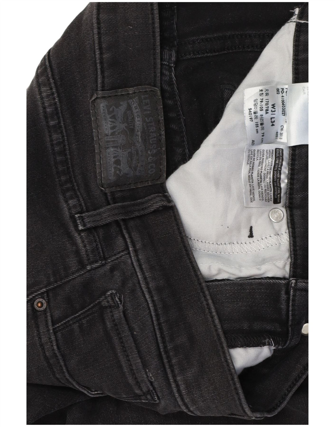 Damskie jeansy LEVI'S 311 Shaping W31 L34 Czarne bawełniane